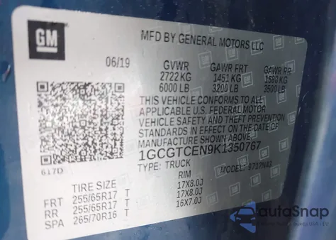 2019 Chevrolet Colorado Lt z USA, uszkodzony, nr VIN 1GCGTCEN9K1350767